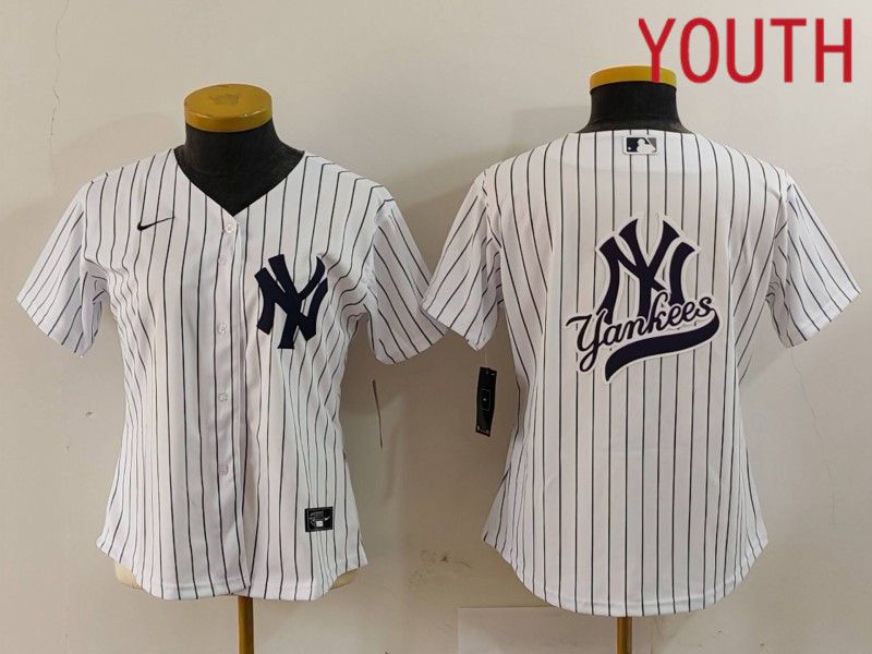 Youth New York Yankees Blank White stripe Game 2024 Nike MLB Jersey style 10